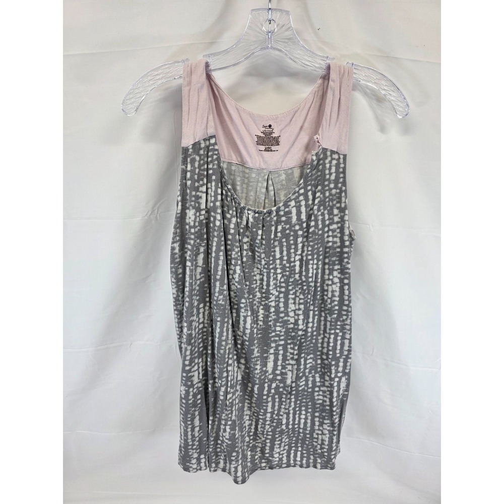 Secret Treasures Womens Pajama Tank Top Grey Pink Abstract Print Size L 12-14